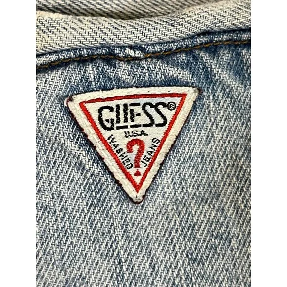 Vintage High Waisted Cuffed Denim 31 Blue Shorts 90s Mom Twee Cowgirl Western - Picture 7 of 15